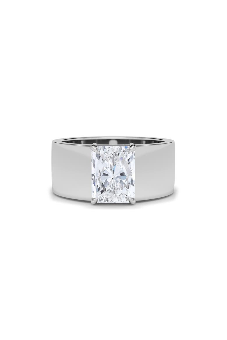 Radiant Cut Cigar Lab Created Diamond Ring, Alternate, color, 18K WHITE GOLD