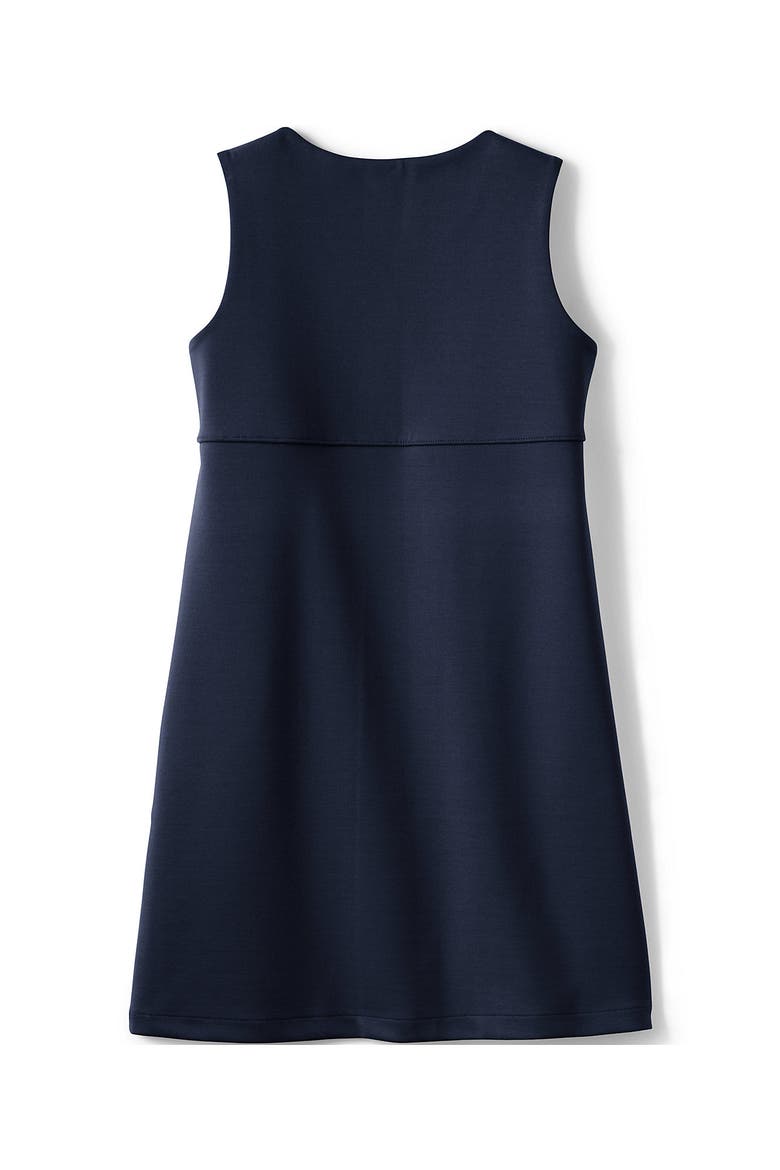 Girls Ponte Pleat Jumper, Alternate, color, Classic Navy