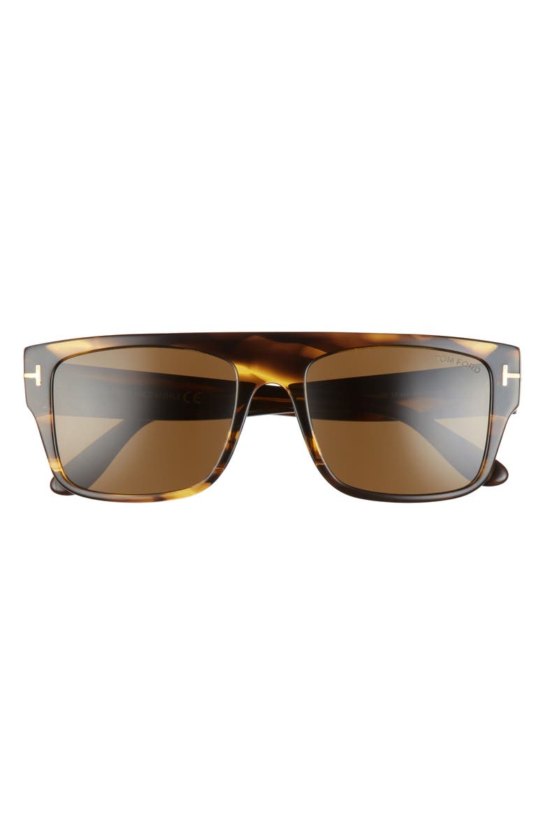 TOM FORD 55mm Rectangular Sunglasses, Main, color, Dbrno/Rovx