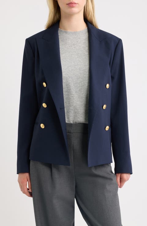 Stretch Wool Faille Blazer