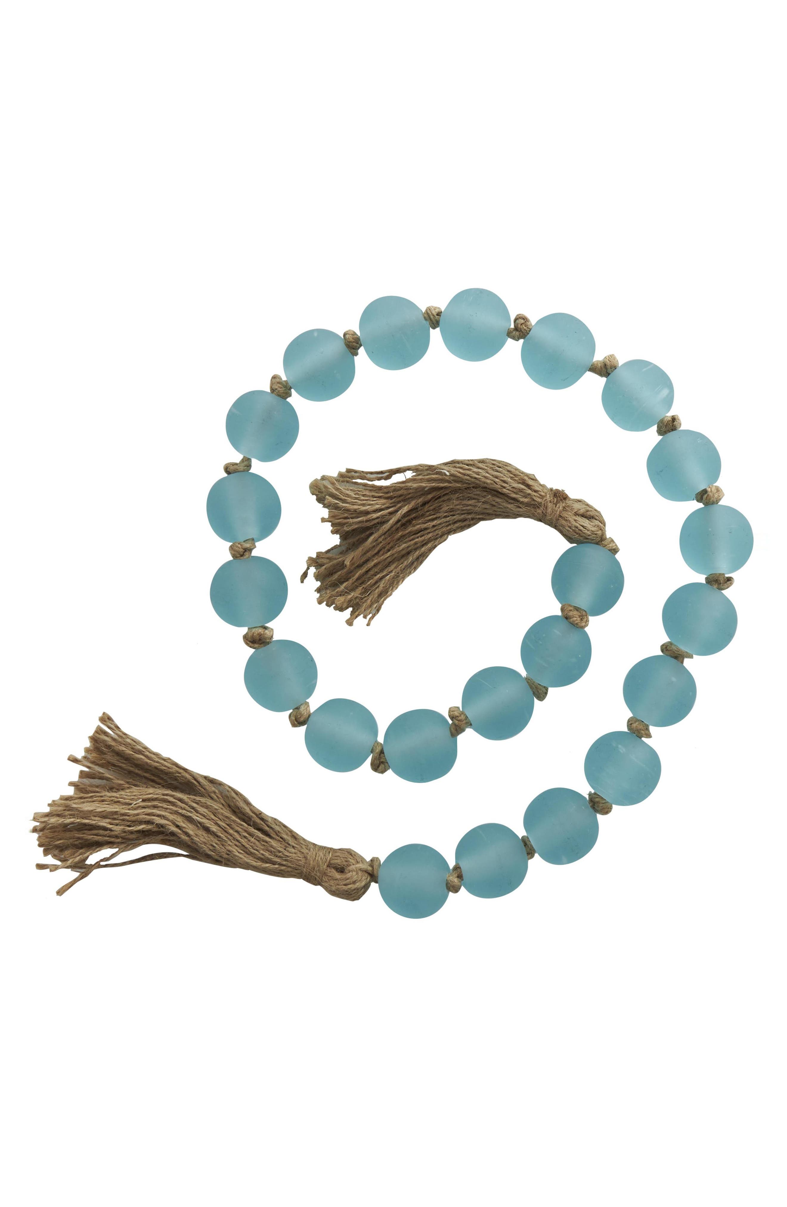 WILLOW ROW Bohemian Glass Beaded Tassel Garland