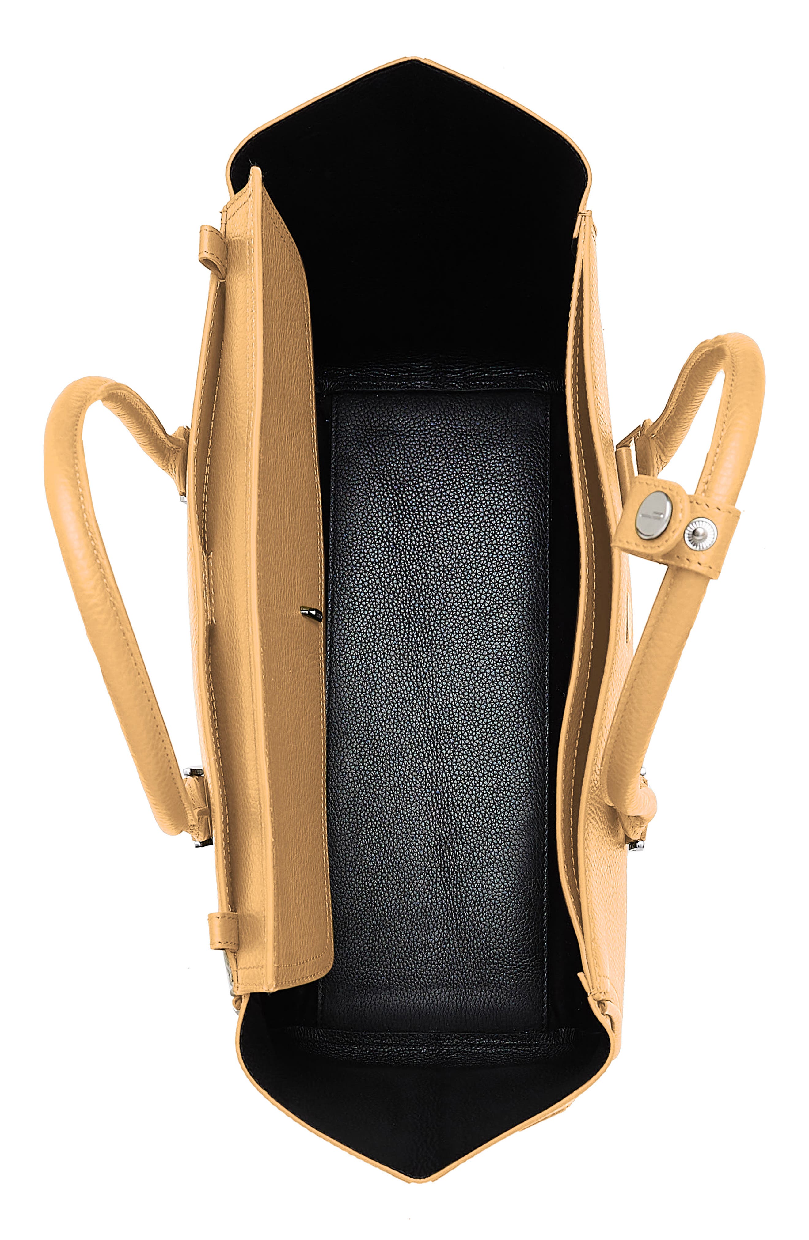 Large Coco Pebble Leather Satchel, Alternate, color, BISQUE