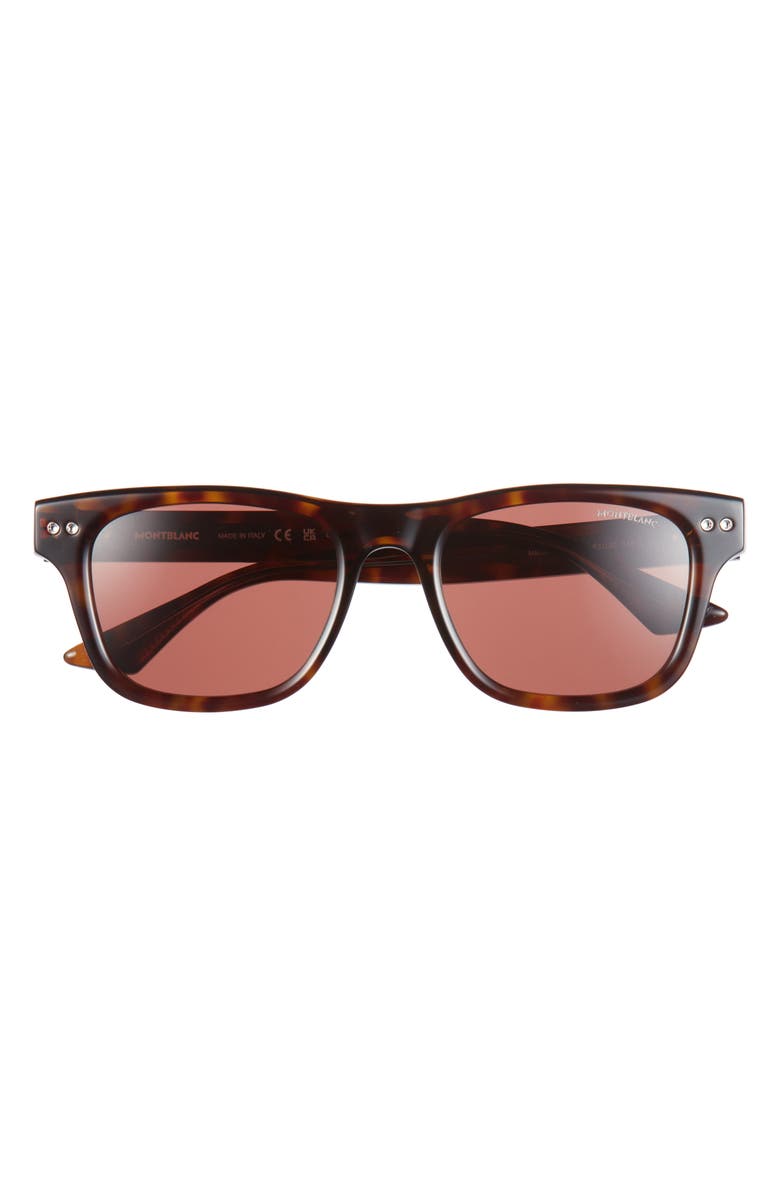 Montblanc 53mm Square Sunglasses, Alternate, color, Havana Havana Brown