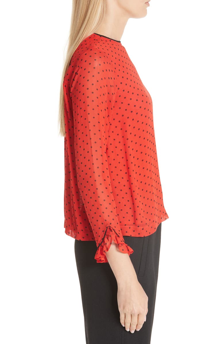 Ganni Print Georgette Blouse, Alternate, color, 