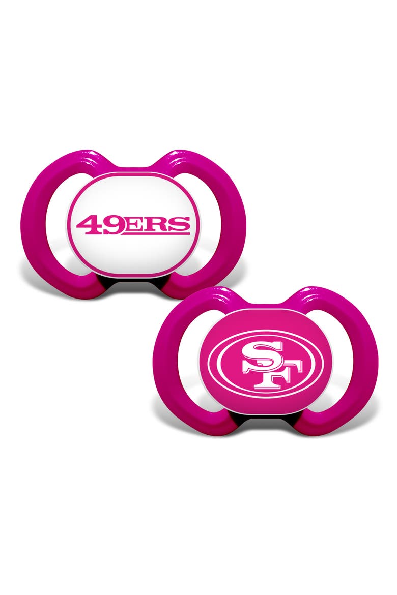 San Francisco 49ers Pink Pacifier 2-Pack, Main, color, Multicolor
