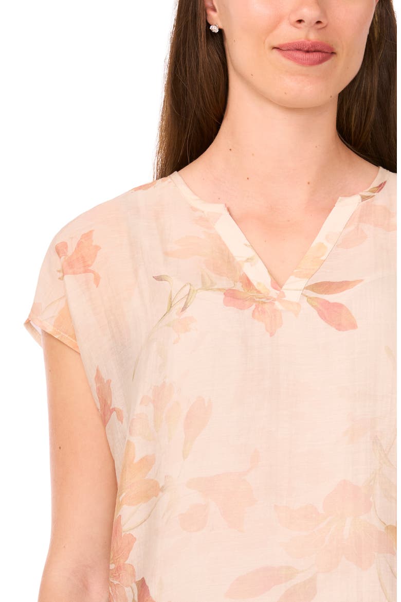 Floral Popover Top, Alternate, color, SILVER PINK