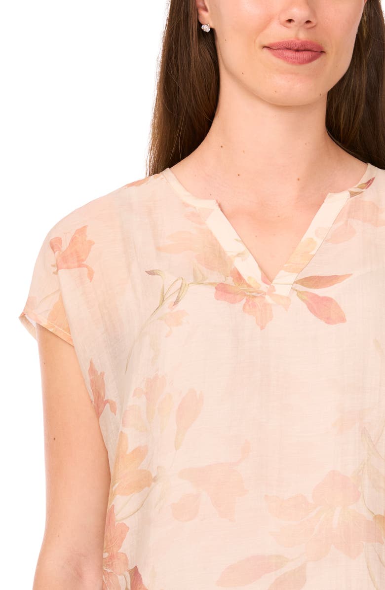 Halogen<sup>®</sup> Floral Popover Top, Alternate, color, Silver Pink