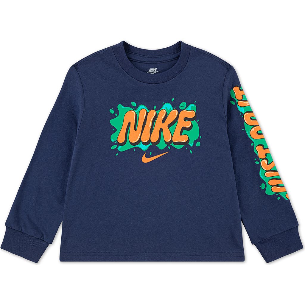 Nike Little Kids' Slime Long Sleeve T-shirt In Blue