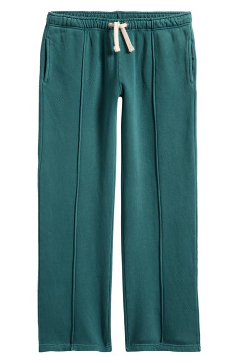 Kids' Pintuck Wide Leg Cotton Sweatpants (Big Kid)