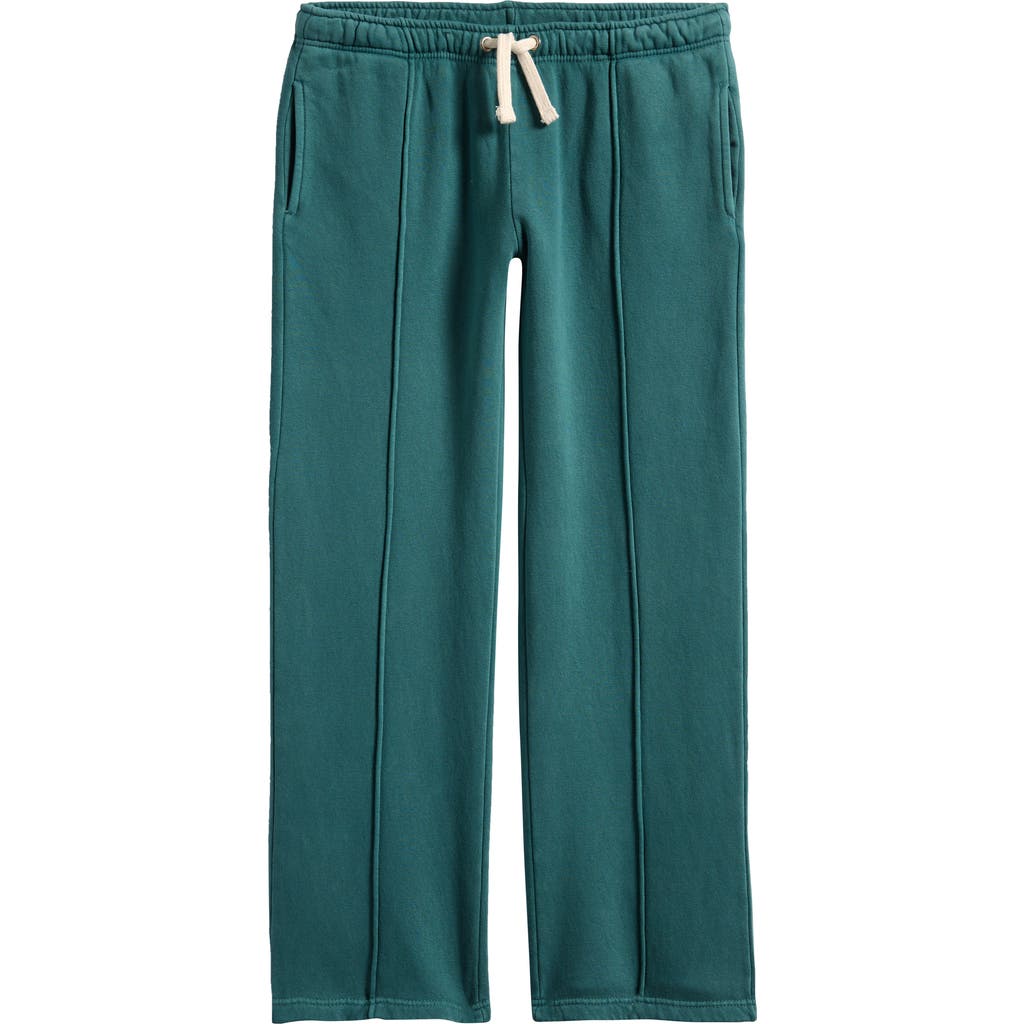 Vintage Havana Kids' Pintuck Wide Leg Cotton Sweatpants In Green