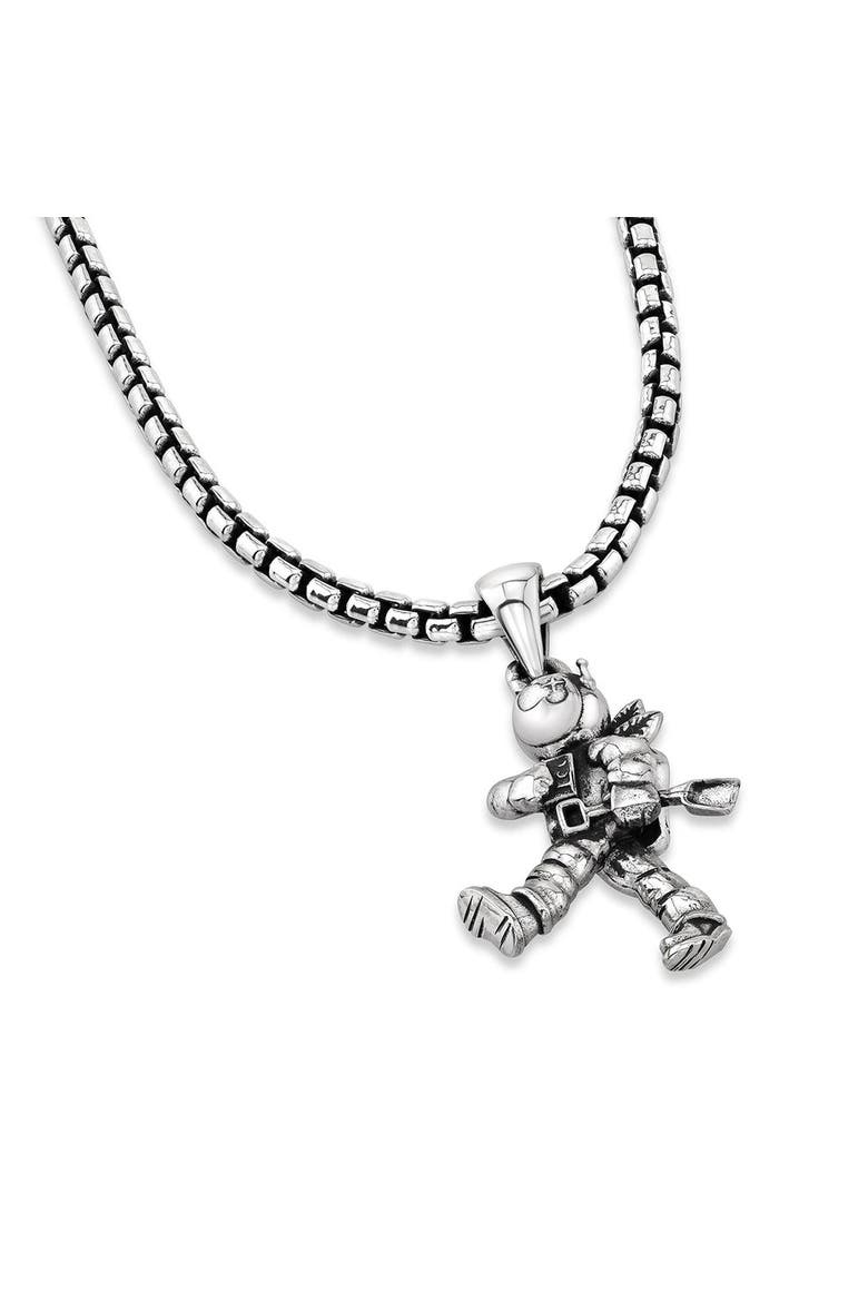 Moon Man Pendant, Main, color, Silver