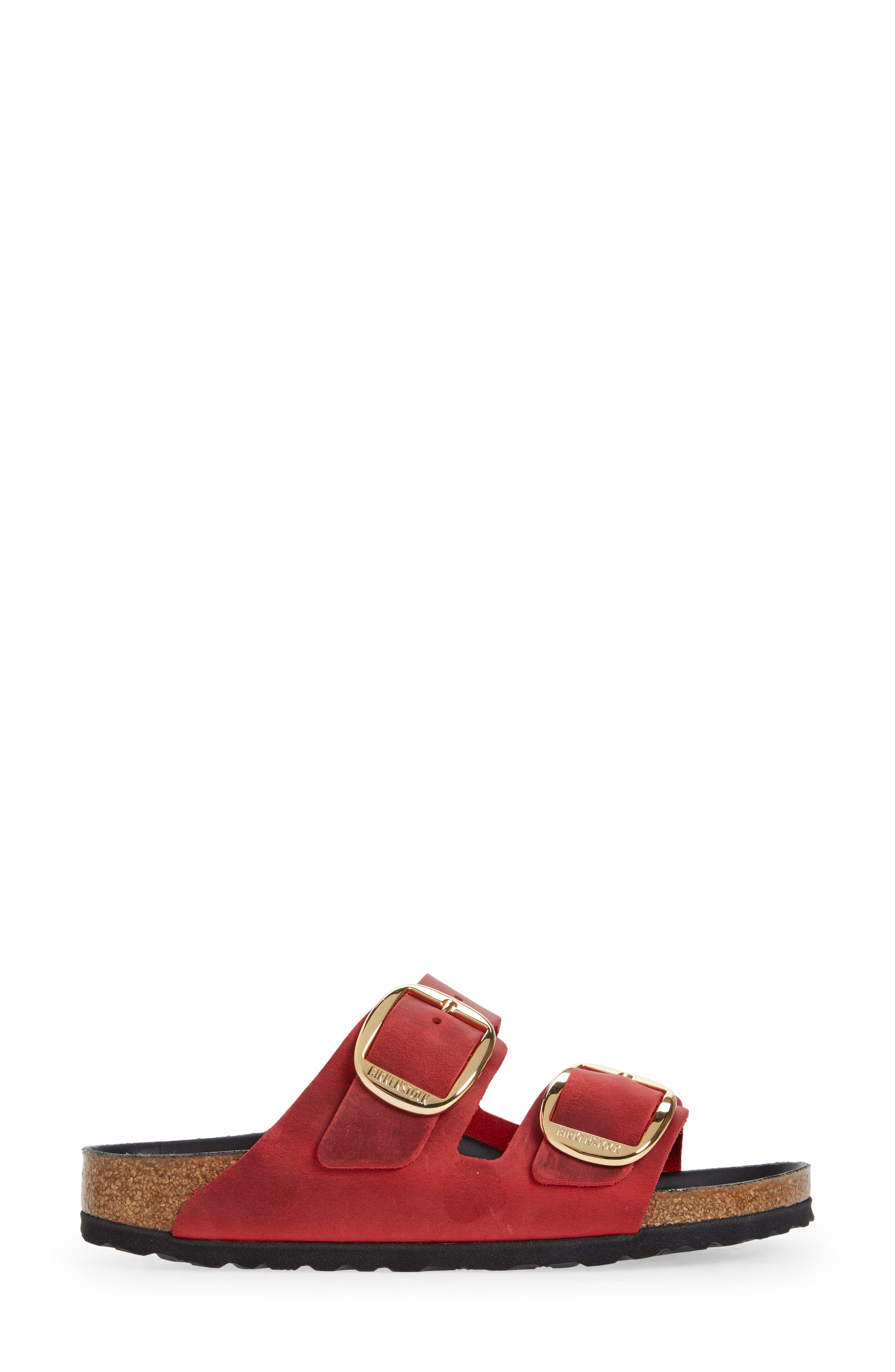 Arizona Big Buckle Slide Sandal, Alternate, color, FIRE RED