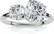 Bliss Diamond 1 1/2Ct Two Stone Toi Et Moi Diamond Ring 14k Gold or Pt Lab Grown