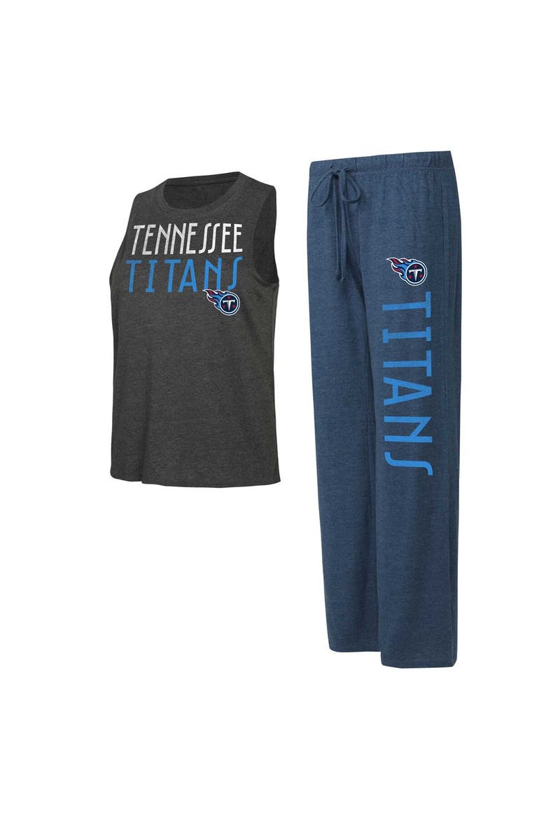 Women's Concepts Sport Navy/Charcoal Tennessee Titans Muscle Tank Top & Pants Lounge Set, Main, color, Navy
