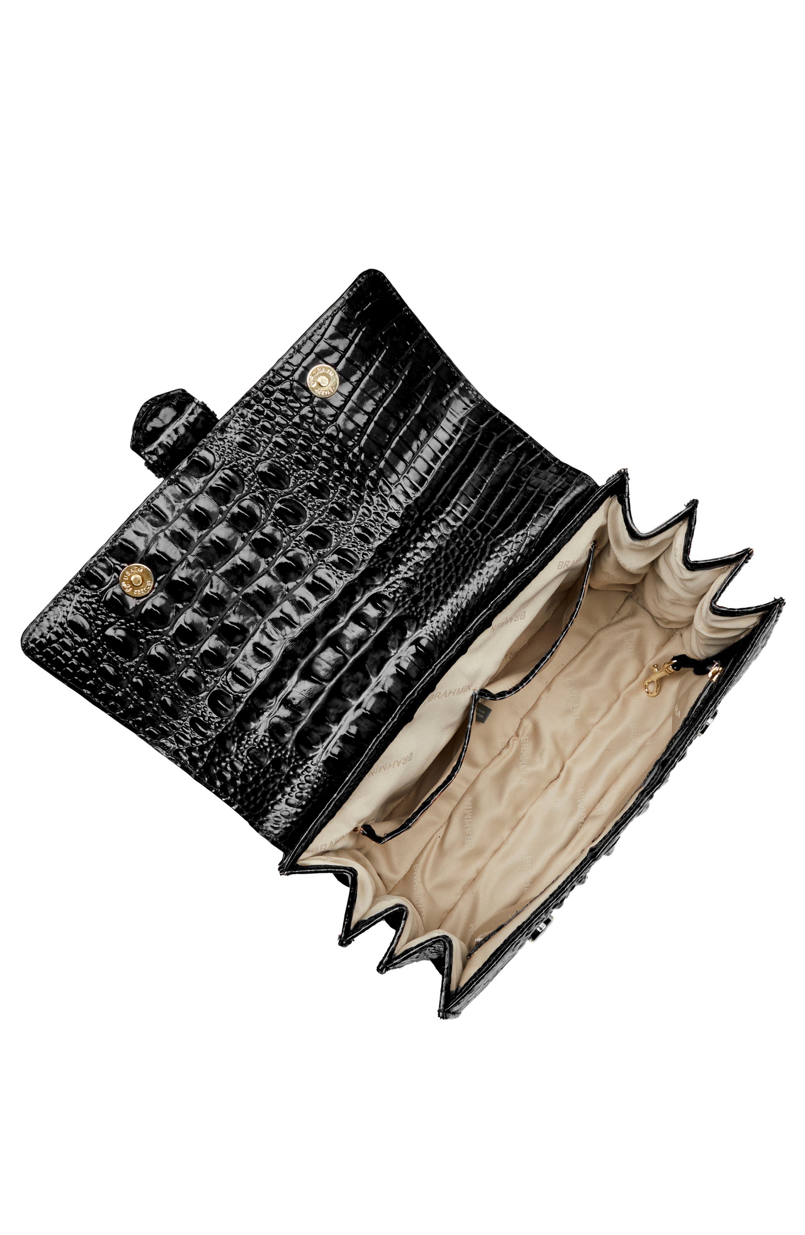Brahmin Hallie Croc Embossed Top Handle Bag, Alternate, color, 