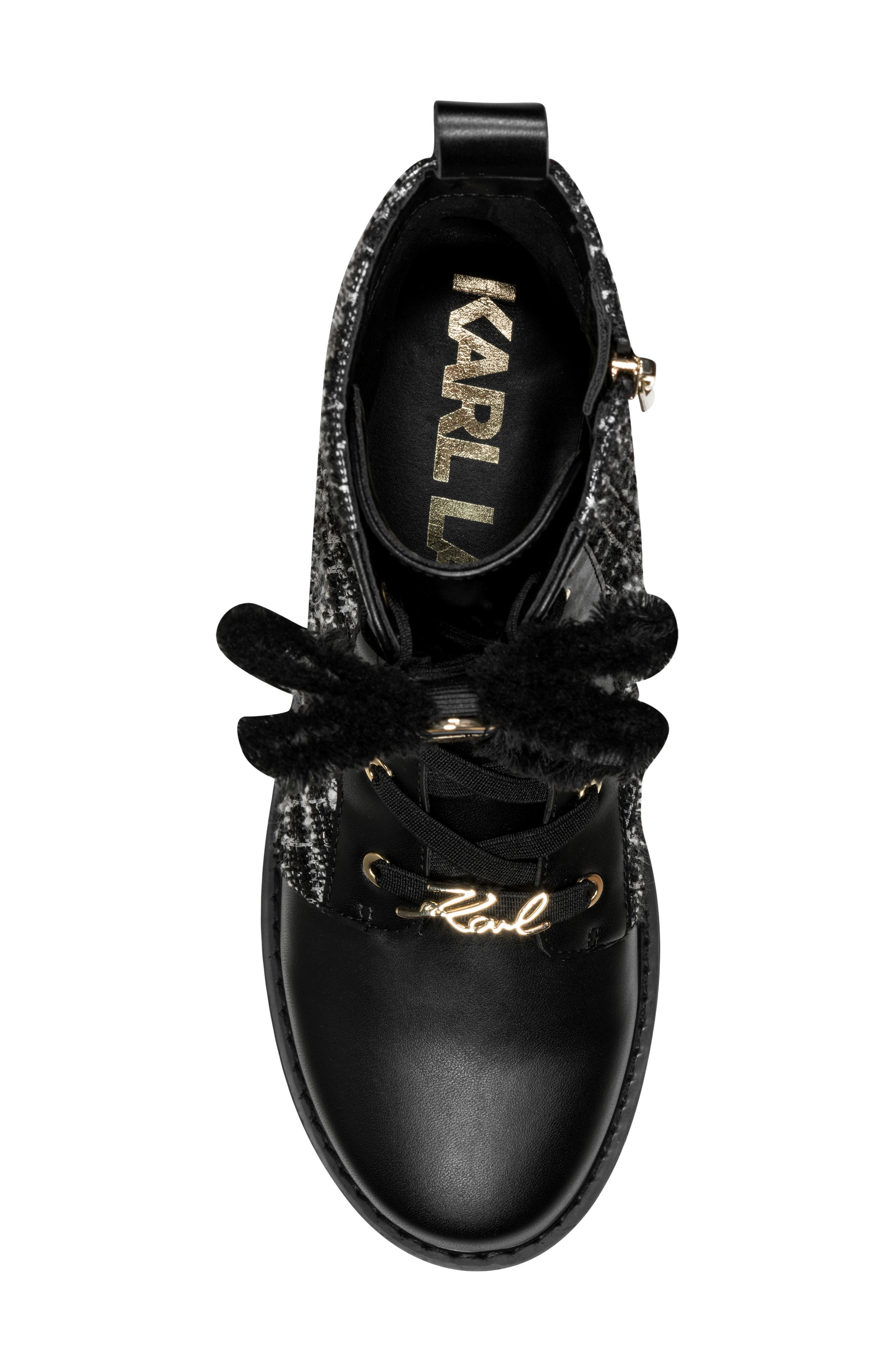 Metea Combat Bootie, Alternate, color, BLACK/ WHITE