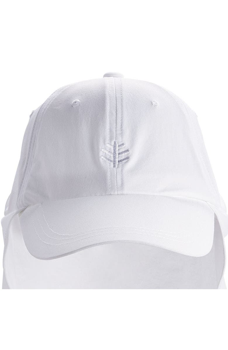 Coolibar Pool Cap with Neck Drape - UPF 50+ Sun Protection - Hayden, Alternate, color, White