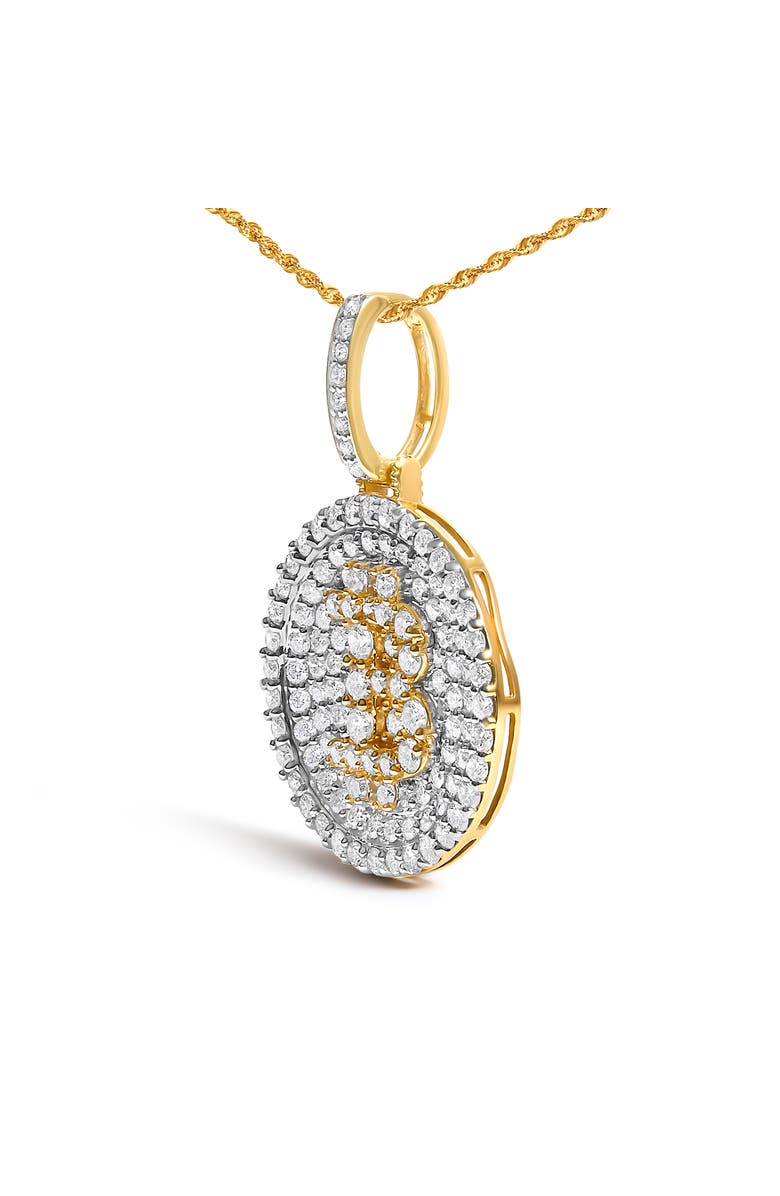 Haus of Brilliance 10K Yellow Gold 2-1/3 Cttw Diamond Bitcoin Letter B Pendant Necklace, Alternate, color, Yellow Gold