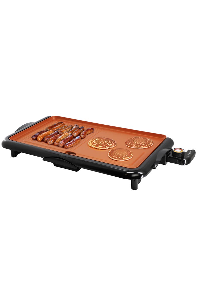 Megachef 18.89 Inch Electric Grill and Griddle in Black with Copper Coating, Main, color, Black