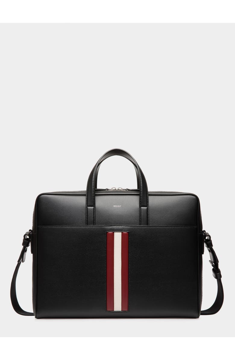 Bally Mythos Briefcase, Main, color, Black+Red/Bone+Pall