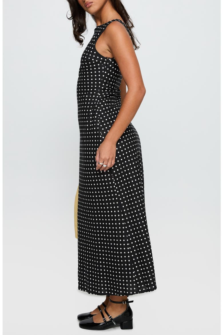 Voyager Polka Dot Linen Blend Dress, Alternate, color, BLACK POLKA