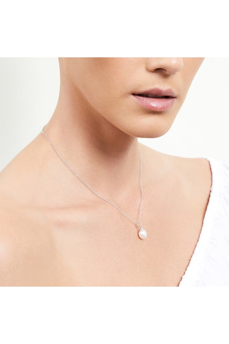 Drop-Shape Freshwater Pearl Hope Pendant, Alternate, color, White Gold