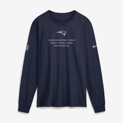 Men's Nike Navy New England Patriots Sideline Bold Arch Star Dri-FIT Long Sleeve T-Shirt