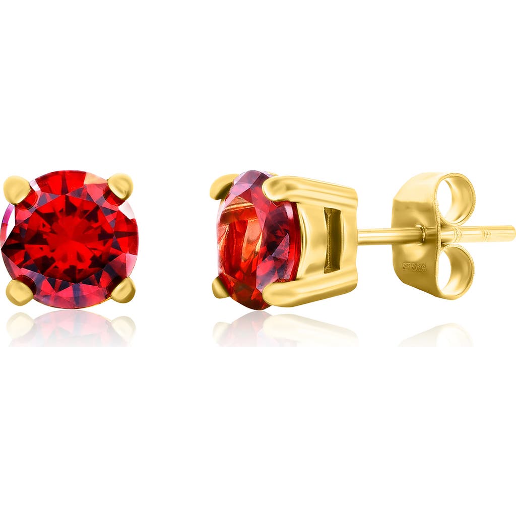Blackjack 7mm Round Cubic Zirconia Stud Earrings