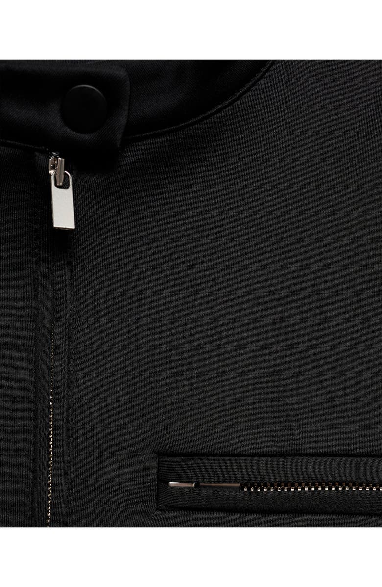 MANGO Crop Ponte Jacket, Alternate, color, Black