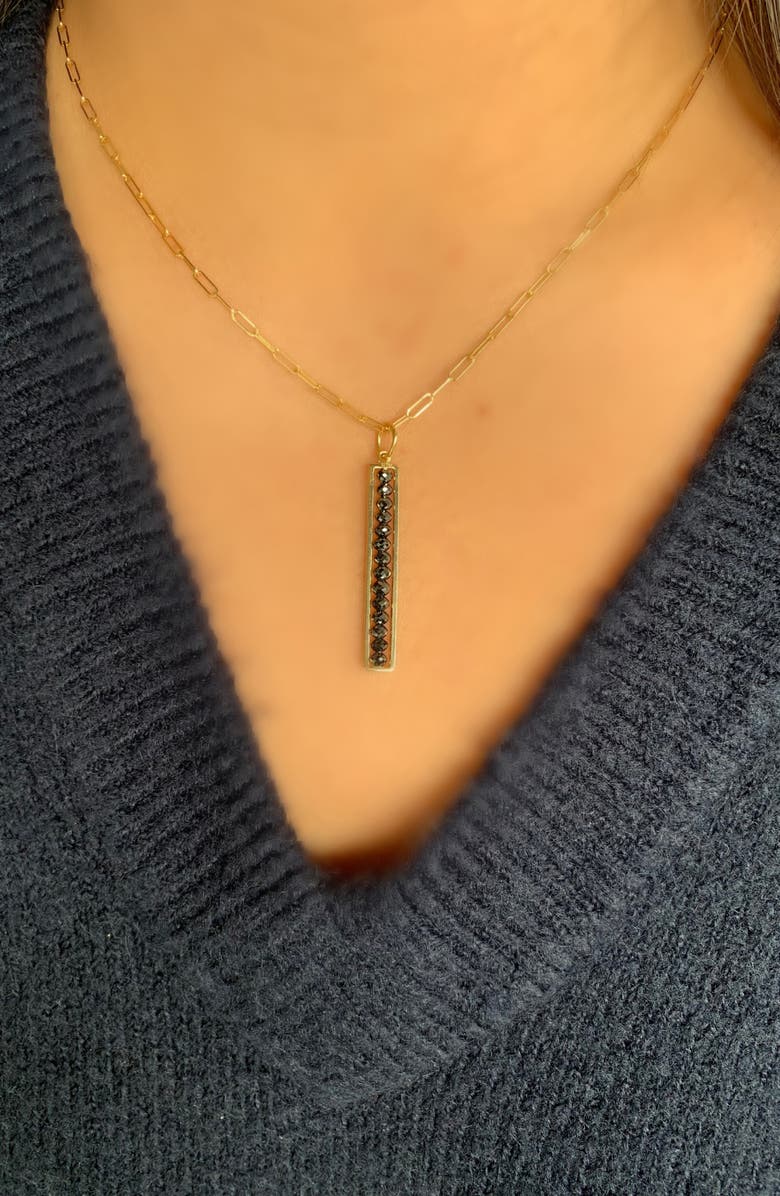 Sethi Couture Leila Black Diamond Linear Bar Pendant, Alternate, color, Yellow