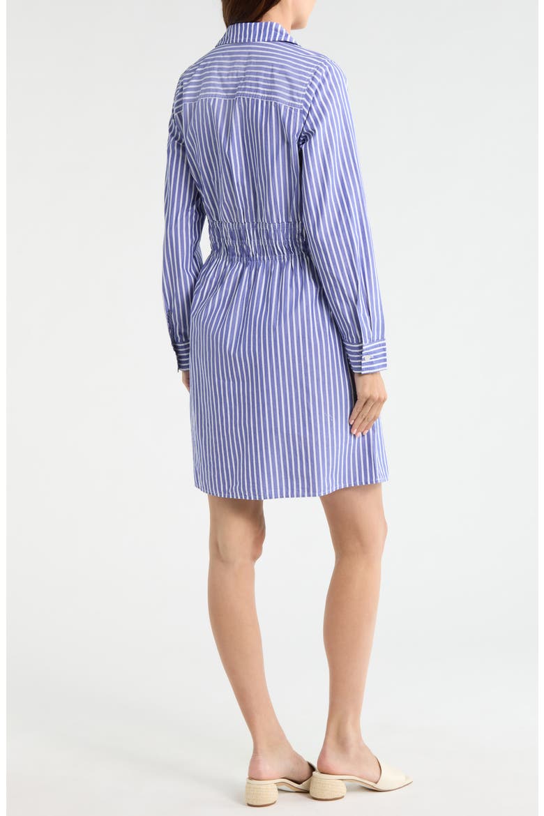 Sunlit Stripe Long Sleeve Shirtdress, Alternate, color, BOLD BLUE