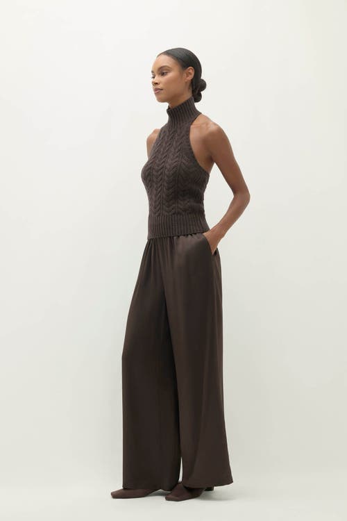 Naked Cashmere Runa Cableknit Cashmere Halter In Brown