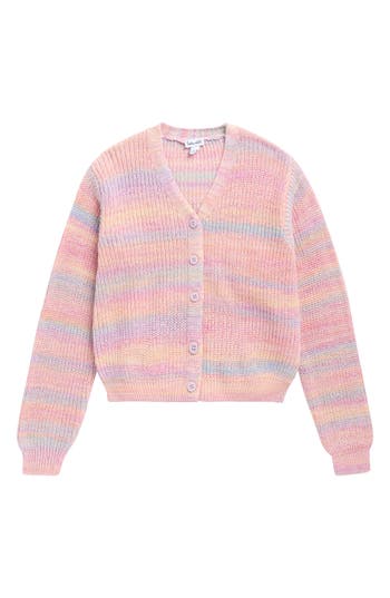 Splendid Kids' Sunset Marled Cardigan In Pink