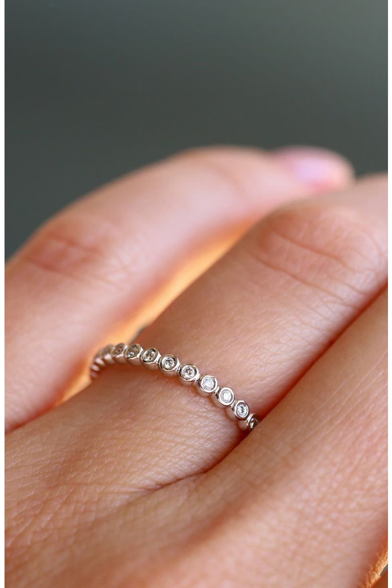 Mini Bezel Diamond Band Ring, Alternate, color, 18K WG