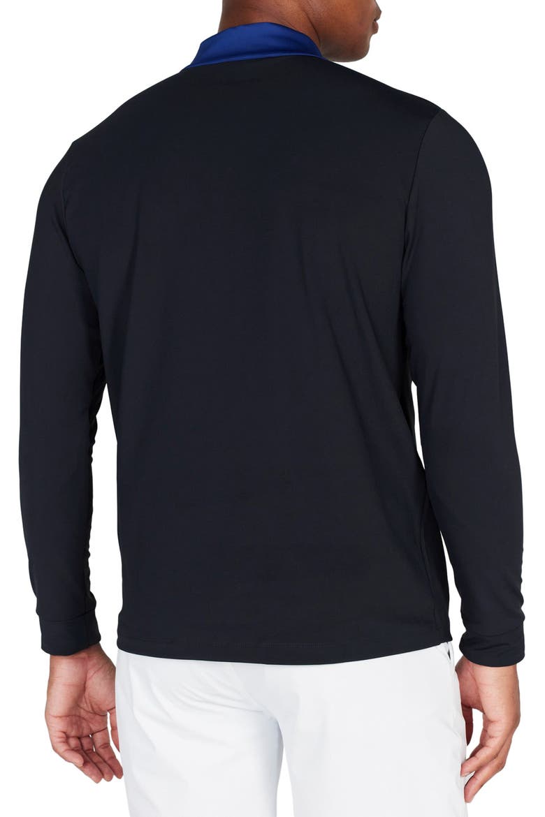 Briar Contrast Collar Quarter Zip Pullover, Alternate, color, TUXEDO