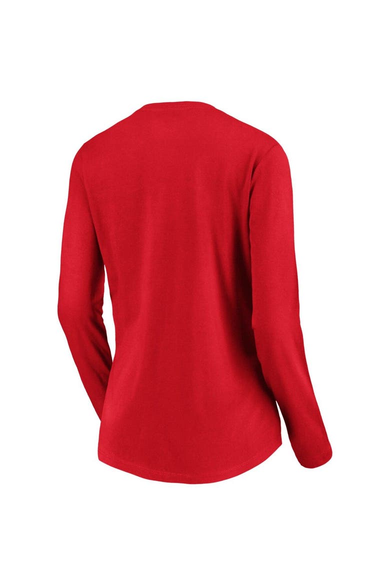Women's Fanatics Branded Red Washington Nationals Core High Class Long Sleeve V-Neck T-Shirt, Alternate, color, Red