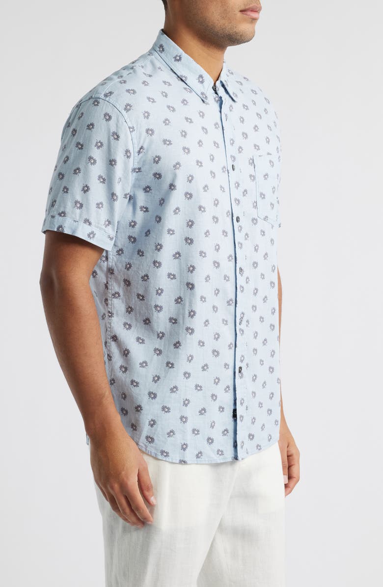 Rails Carson Short Sleeve Stretch Linen Blend Button-Up Shirt, Alternate, color, 