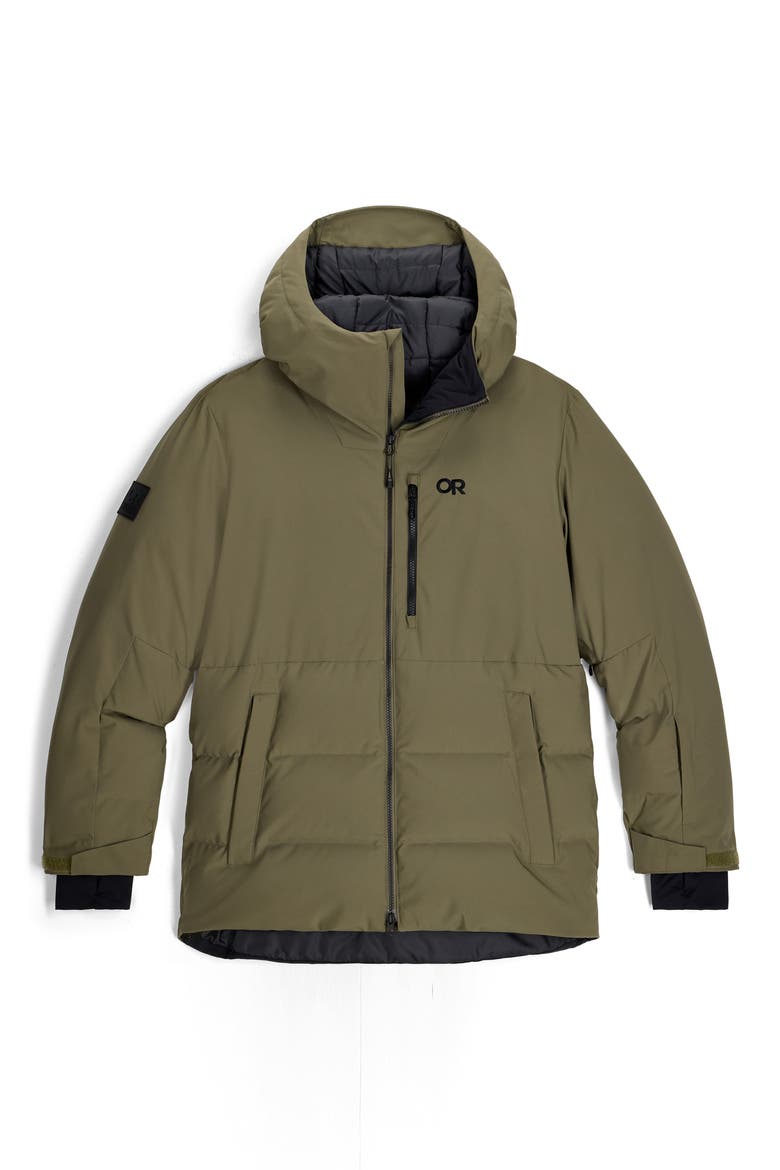 Snowcrew 700 Fill Power Down Hooded Jacket, Alternate, color, RANGER GREEN
