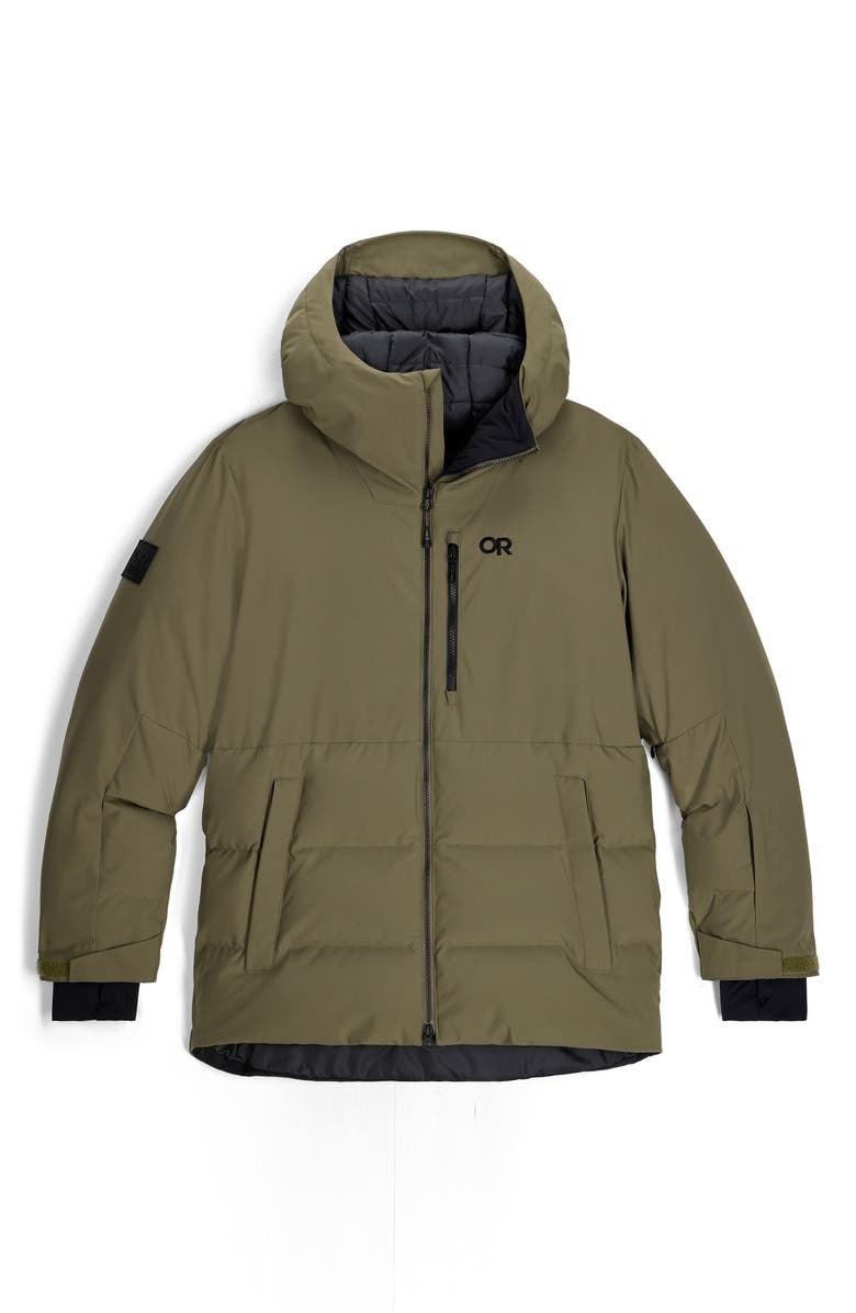 Outdoor Research Snowcrew 700 Fill Power Down Hooded Jacket, Alternate, color, Ranger Green
