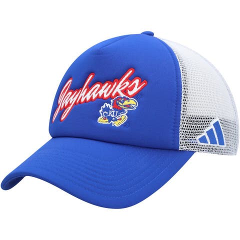 Men's adidas Royal Kansas Jayhawks Script Trucker Snapback Hat