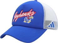 adidas Men's adidas Royal Kansas Jayhawks Script Trucker Snapback Hat