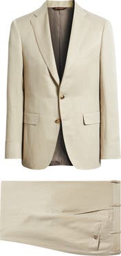 Canali Trim Fit Tan Linen & Silk Suit
