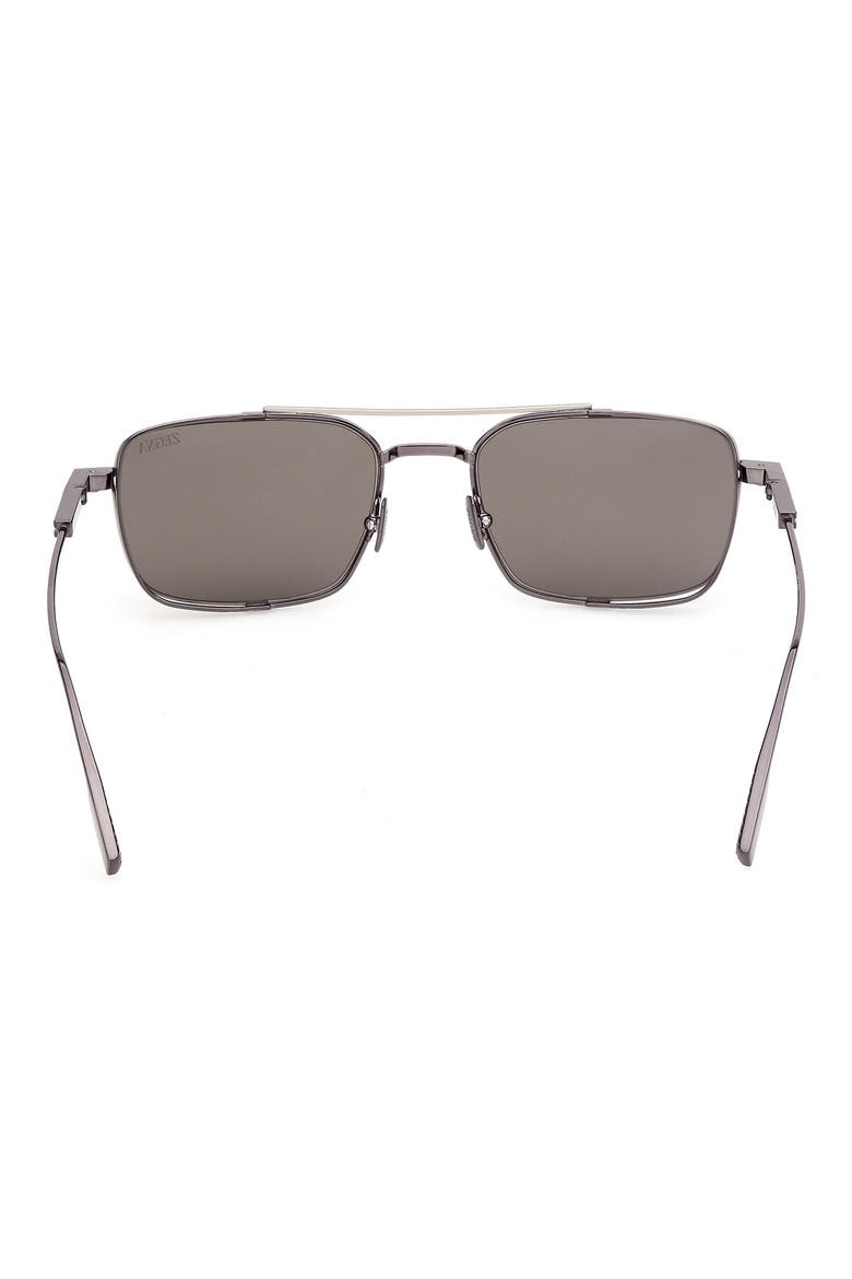 54mm Rectangular Sunglasses, Alternate, color, SATIN GUNMETAL / PALLADIUM