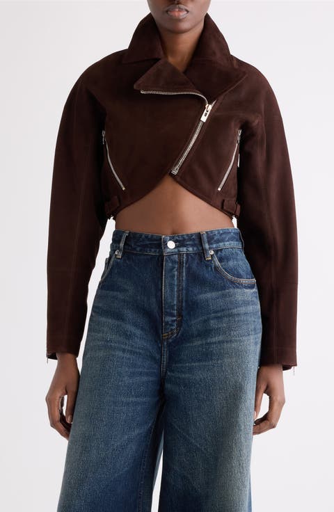 Crop Cotton Poplin Bolero Biker Jacket