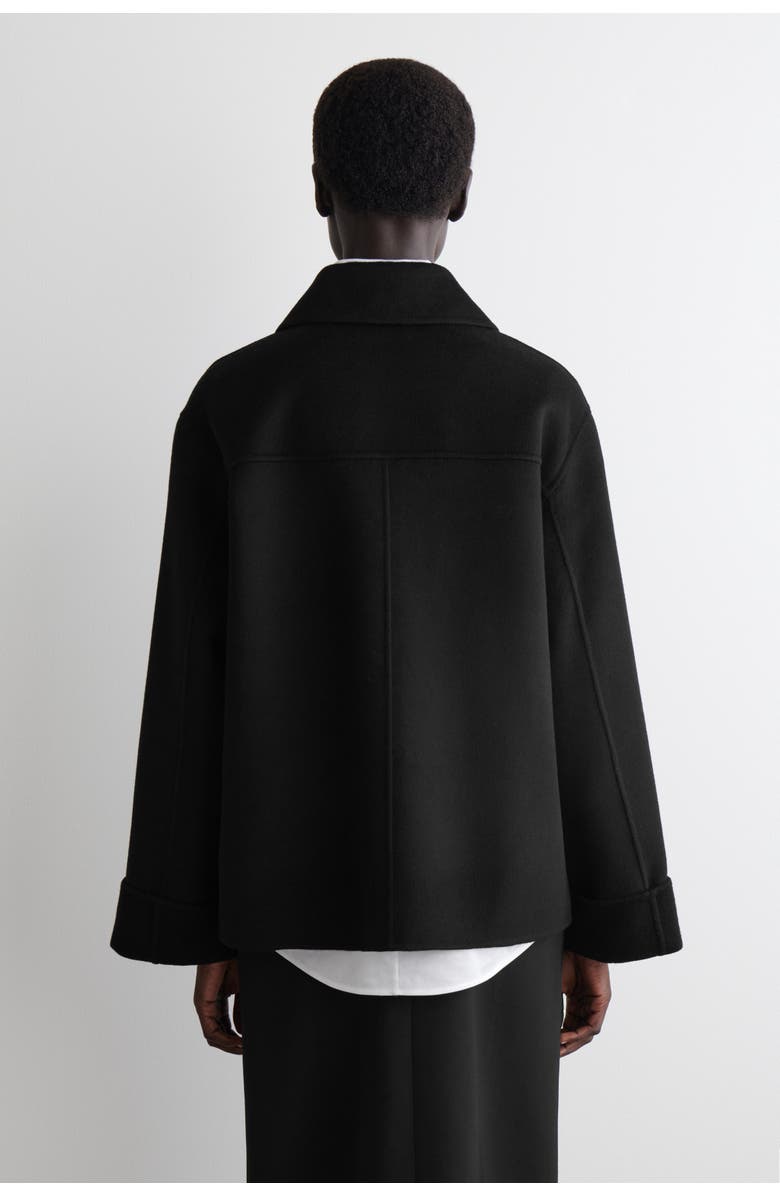 COS Double-Faced Wool Short Jacket, Alternate, color, Black