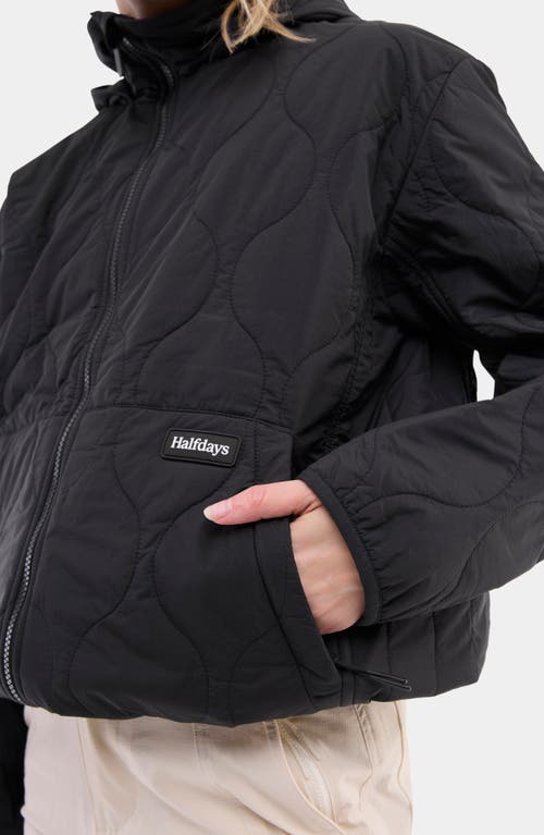 Halfdays Bessie Water Resistant Packable Quilted Puffer Jacket In Black