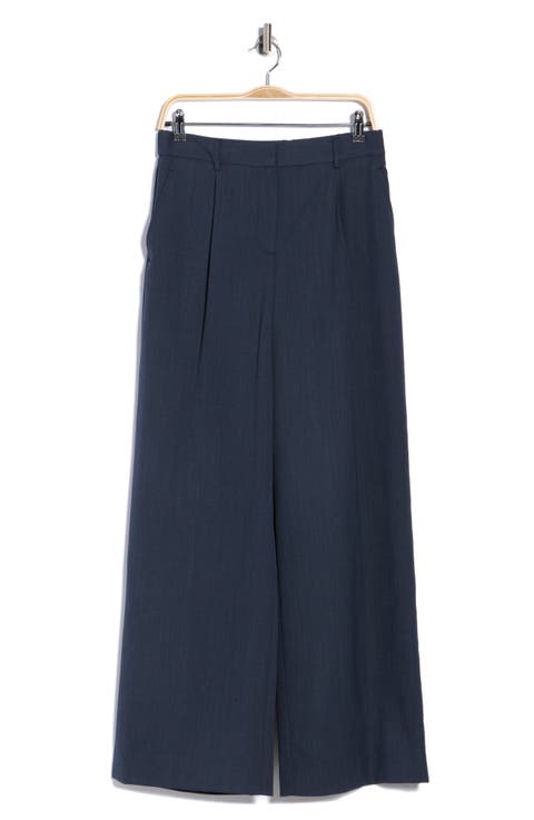 Hudson St Wool Blend Wide Leg Trousers