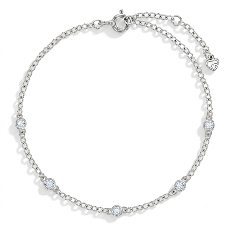 Dainty CZ Station Girls Bracelet