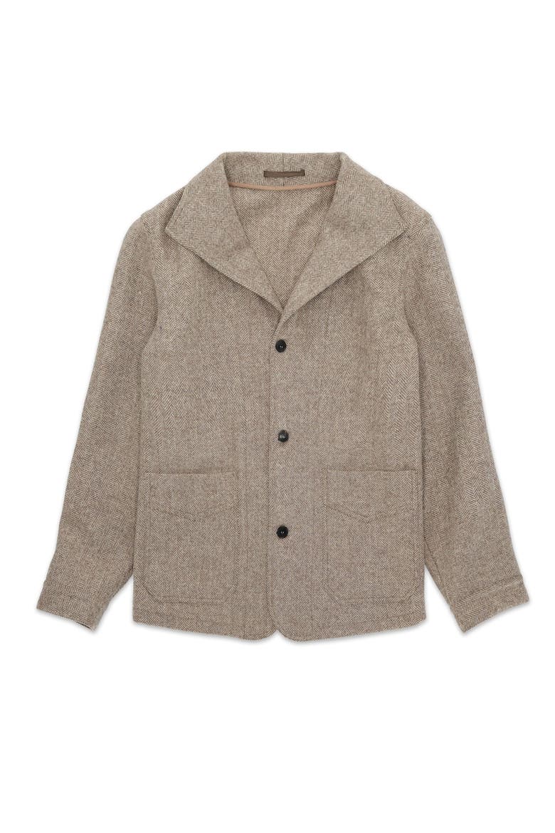 Scotland Herringbone Wool Jacket, Main, color, Beige