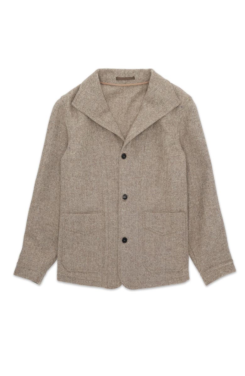 Fortela Scotland Herringbone Wool Jacket, Main, color, Beige